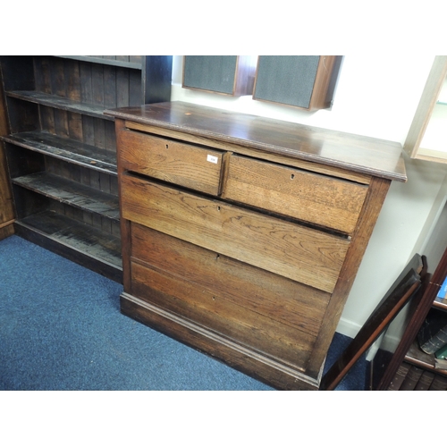 334 - Victorian oak chest of drawers, width 107cm, height 106cm