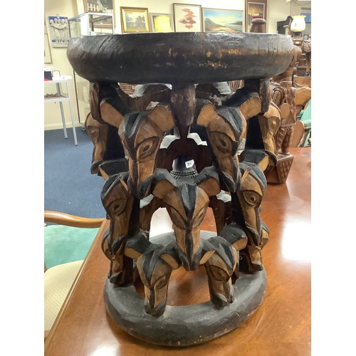 510 - African carved wooden stool, height 41cm