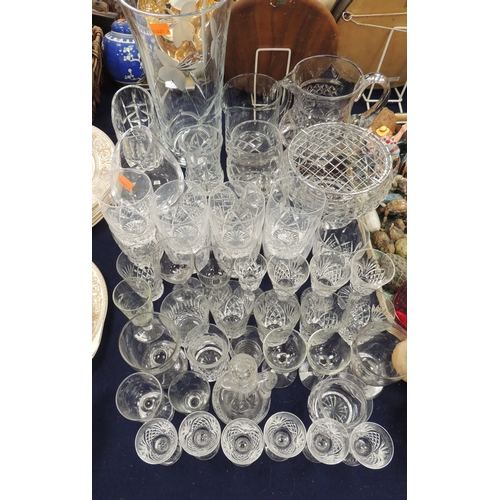 59 - Assorted cut and moulded glassware including rose bowl, decorative vase etc