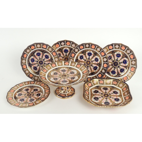 1 - Royal Crown Derby imari part dessert service, pattern number 1126, circa 1911, comprising a 24cm com... 