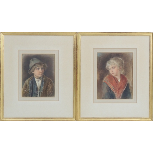 104 - Simonetti (Italian), Pair, Children of Naples, watercolours, signed in pencil, 21cm x 16cm