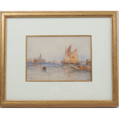 111 - Thomas Bush Hardy (1842-97), On the Venice Lagoon, watercolour, signed, indistinctly dated, 17cm x 2... 