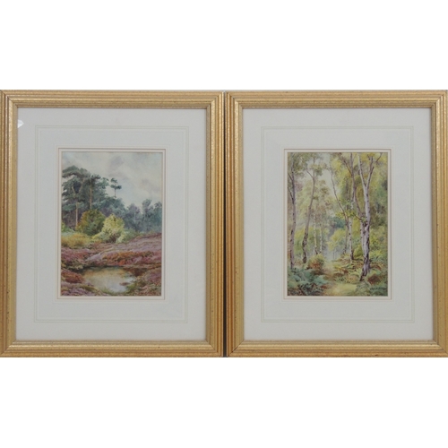 132 - Charles B Dickins (late 19th Century), Pair 'The Woods, Bidston' and 'Bidston Hill', signed watercol... 