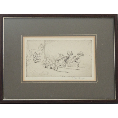 134 - Eileen Alice Soper (1905-90), The Race, drypoint etching signed in pencil by the artist, 12cm x 19cm