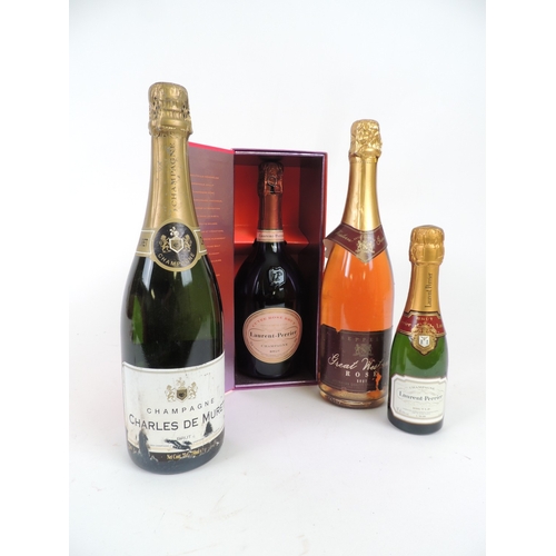 186 - Laurent Perrier rose brut champagne, boxed; also Charles de Muret, brut champagne; Australian Great ... 