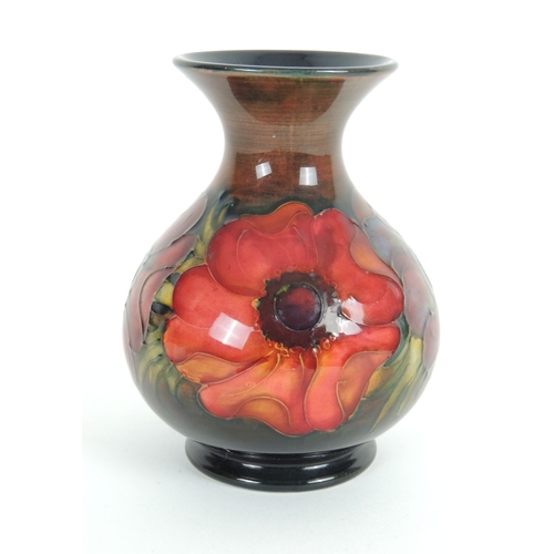 40 - Moorcroft flambe anemone vase, baluster form, impressed marks, height 13.5cm