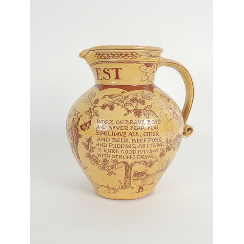 43 - Bideford Pottery harvest slipware jug, by Harry Juniper, height 27cm