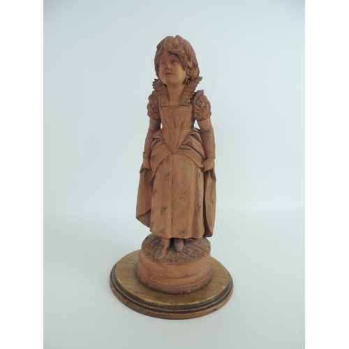 45 - Italian terracotta sculpture of a Renaissance style girl, signed to the base 'Fucigna', height 50cm,... 