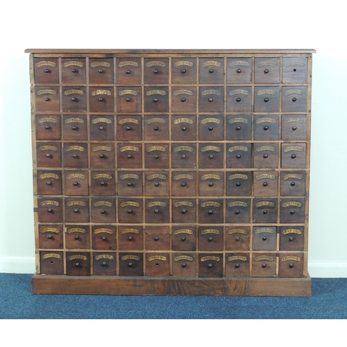 Rare horticulturalist's seed cabinet, fitted with eighty individually ...