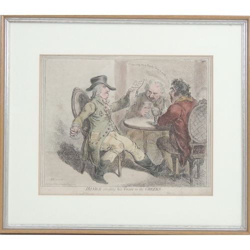 77 - James Gillray (1757-1815), Homer singing his verses to the Greeks, aquatint etching, published 1797 ... 