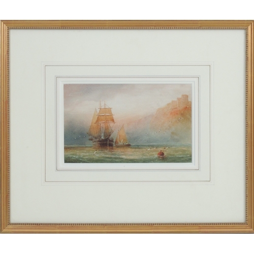 79 - Henry Barlow Carter (1803-67), Pair, Fishing boats off Whitby, watercolours, signed, 13cm x 21cm