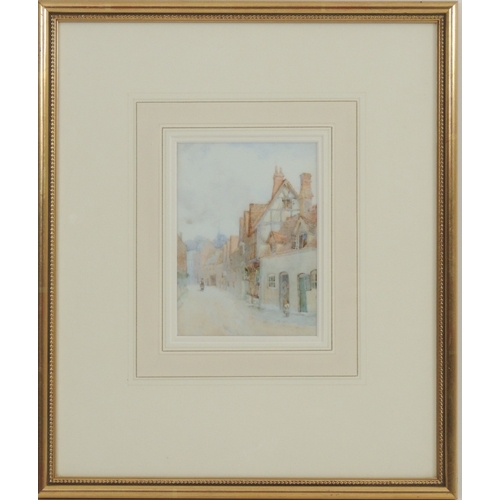 83 - Thomas Mackay (1851-1920), Mill Street, Warwick, watercolour on opaline glass panel, signed and date... 