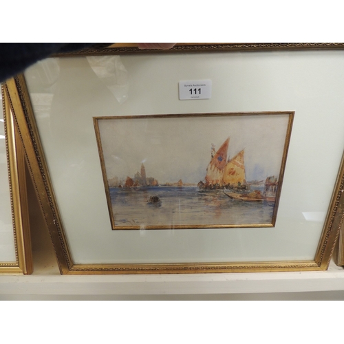 111 - Thomas Bush Hardy (1842-97), On the Venice Lagoon, watercolour, signed, indistinctly dated, 17cm x 2... 