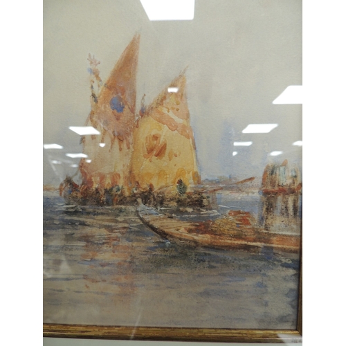 111 - Thomas Bush Hardy (1842-97), On the Venice Lagoon, watercolour, signed, indistinctly dated, 17cm x 2... 