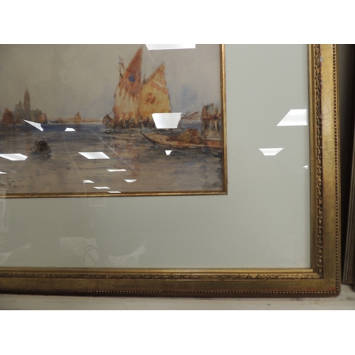 111 - Thomas Bush Hardy (1842-97), On the Venice Lagoon, watercolour, signed, indistinctly dated, 17cm x 2... 