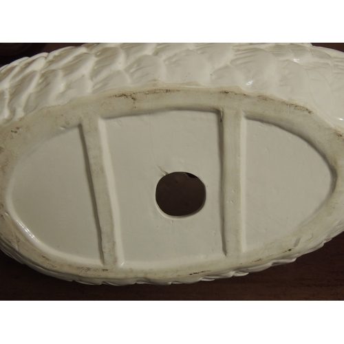 27 - Decorative white glazed pottery mute swan jardiniere, late 20th Century, height 50cm