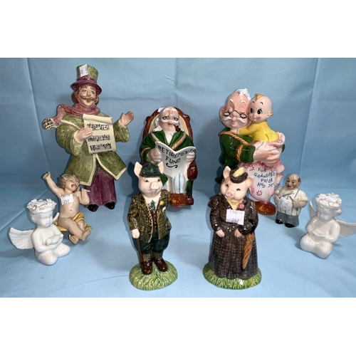 237 - A pair of Beswick figures - Lady and Gentleman pig and other animals and figures