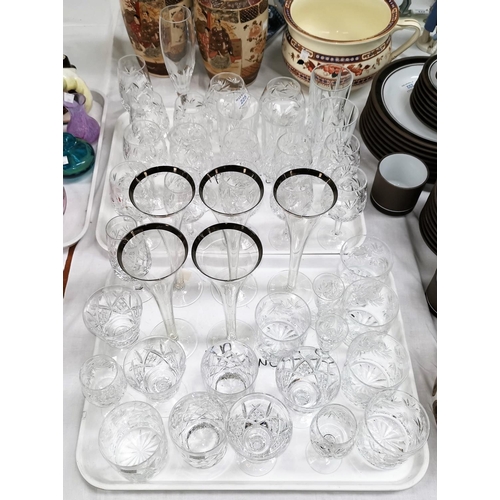 225 - A selection of cut glass drinking glasses