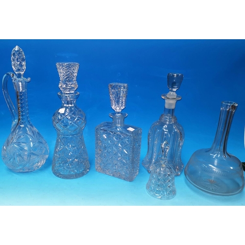 227 - A selection of cut glass decanters, other cut glass