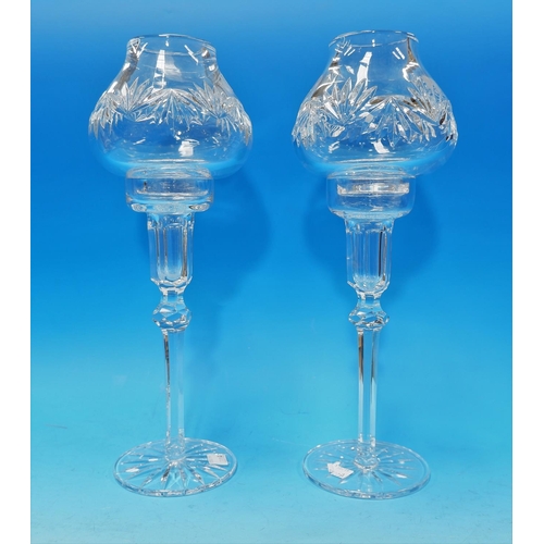 227A - A pair of Waterford Crystal candle lamp stands