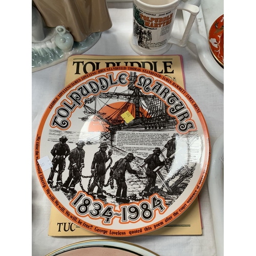 50 - TOLPUDDLE MARTYRS a commemorative mug, plate and book; other commemorative china; 2 pieces of Royal ... 