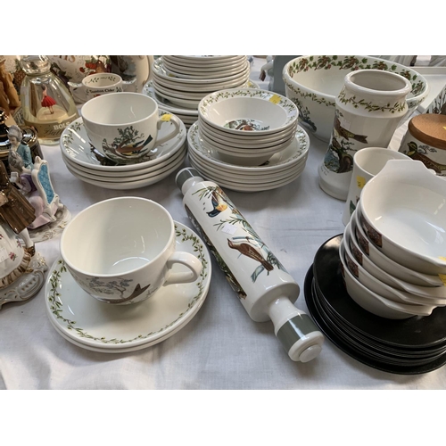 71 - A selection of Portmeirion pottery including rolling pin, mugs etc (approx 45 pieces); a Meakin part... 