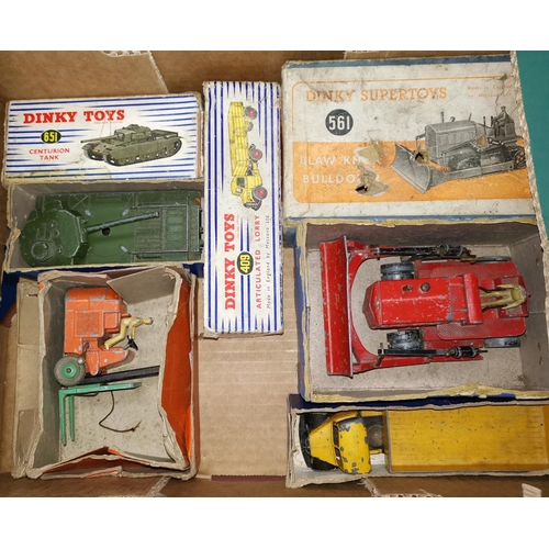 712 - An originally boxed Dinky Toys Coventry Climax Fork Lift truck (box a.f.); an originally boxed Dinky... 