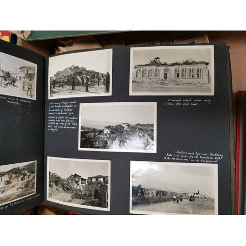 387 - A photo album including several pictures of earthquake damage Athens September 1932; other ephemera