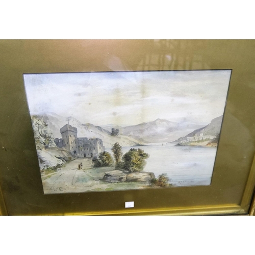 476 - G Van Ryn Dutch river landscape, watercolour, signed, 13