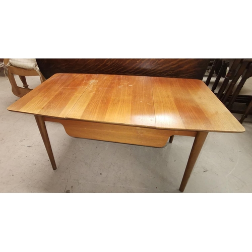 526 - A 1960' teak nest of 3 tile top occasional tables; a rectangular sewing/ occasional table