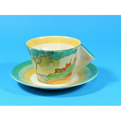 202 - A Clarice Cliff conical cup and saucer, 