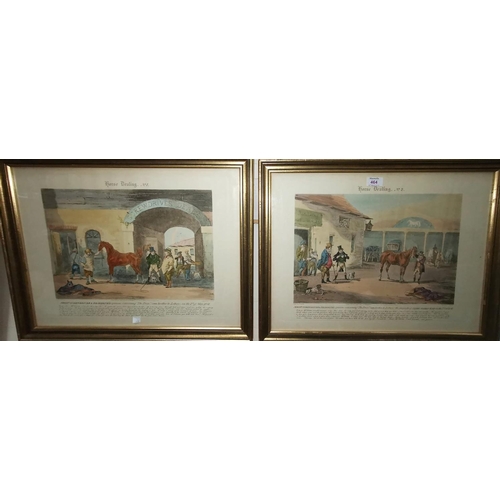 464 - A David Shepard print of elephants, another similar print and a selection of other; A pair of 19th c... 