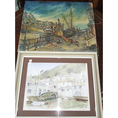 407 - E B Kalm:  oil on canvas, St Ives, signed, dated 1950, 20