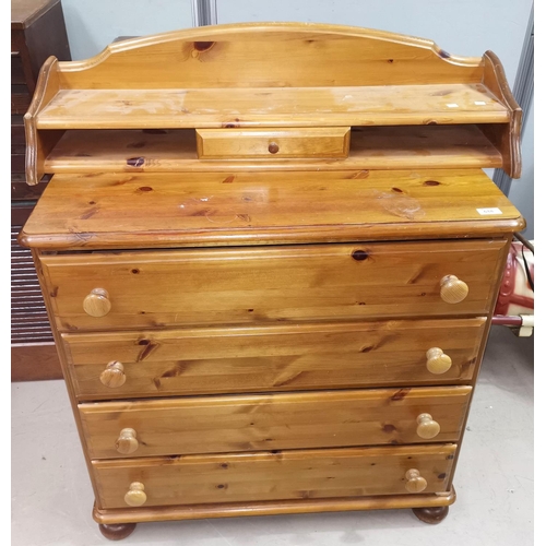 618 - A modern pine chest of 4 long drawers, 34