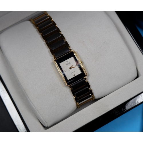 362 - A Rado Jubile wristwatch, dual coloured case and bracelet, diamond accents to the dial and edge, wit... 