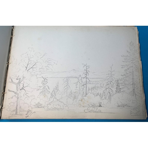 473 - USA, 19th Century School, Circle of John Englehart, an album of 35+ pencil sketches including a view... 
