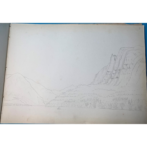 473 - USA, 19th Century School, Circle of John Englehart, an album of 35+ pencil sketches including a view... 