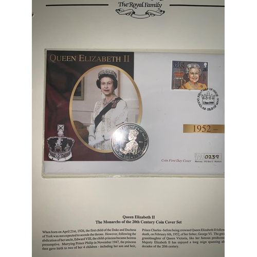 340 - GB Royal Family, 2000, Monarchs of the 20th Century,  a collection of postal 