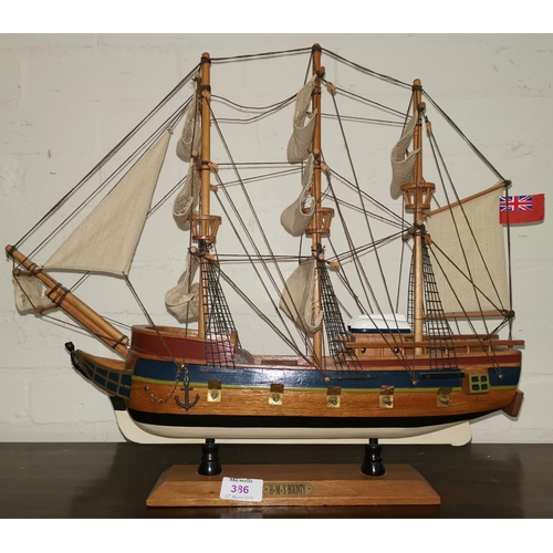 386 - A model of H M S Bounty with extensive decoration