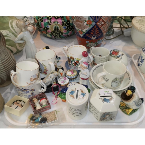 194 - A selection of Wedgwood Beatrix Potter ware; animals/figures; royal commemorative ware