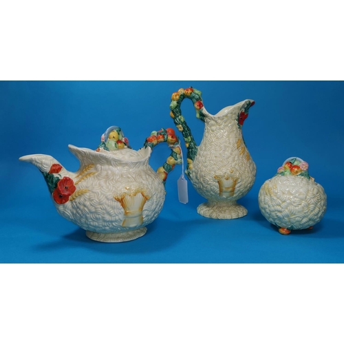 206 - A Clarice Cliff teapot, Celtic Harvest pattern, height 6