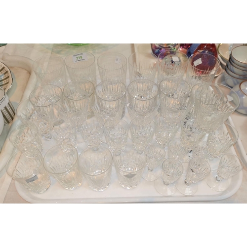 219 - A part suite of cut drinking glasses