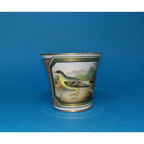 247 - A Chamberlains Worcester tea cup and saucer, and matching coffee cup, decorated with birds:  Olive B... 