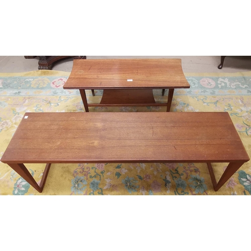 531 - A 1960's teak 2 tier coffee table; a similar table