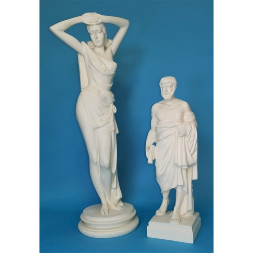 162 - A resin figure of a Greek Philosopher and another similar figure of a classical female