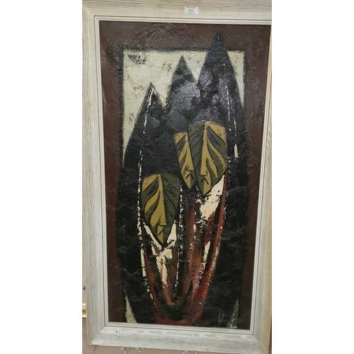 464 - Volpi:  oil on canvas, still life with African masks, signed on verso, 39