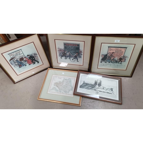 394 - Margaret Chapman:  a set of 3 artist signed limited edition prints with FA blind stamp; a reproducti... 