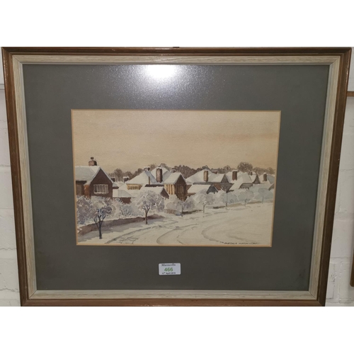 466 - Alastair Macmillan:  Snowy street scene, watercolour, signed;  Rosemary Stubbs:  signed limited edit... 
