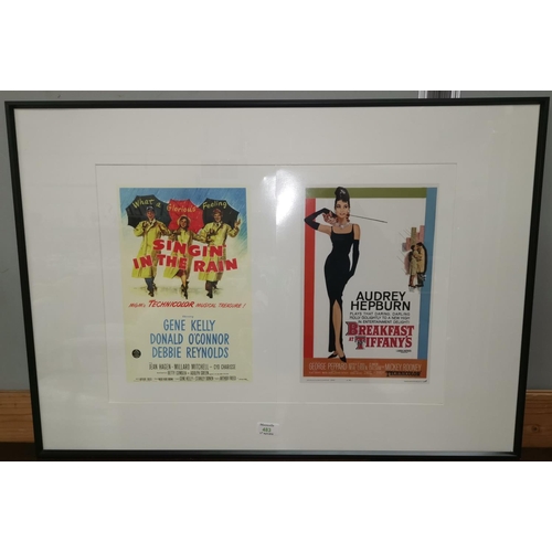 483 - Two reproduction classic film posters framed as one:  