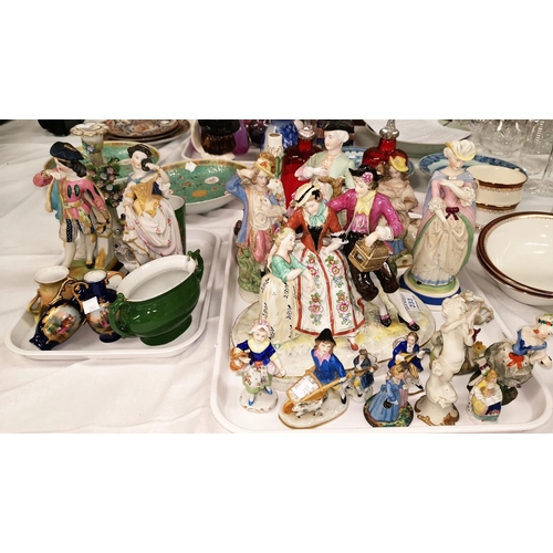 215 - A selection of various bisque/porcelain figures in the 19th century continental style